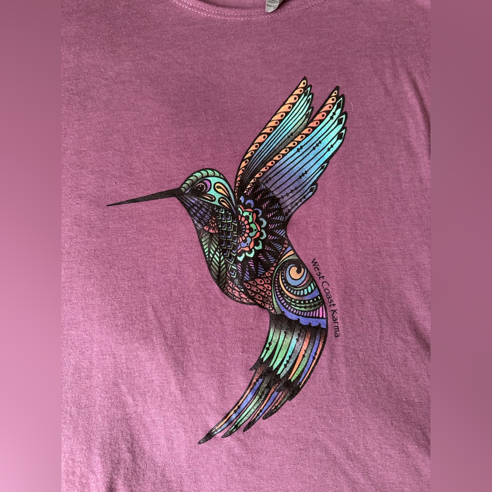 West Coast Karma Hummingbird Graphic Tank Top XL